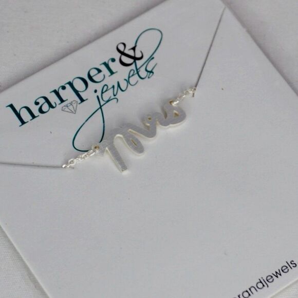 Harper & Jewels Silver 'Mrs' Necklace, NWT - Picture 1 of 4